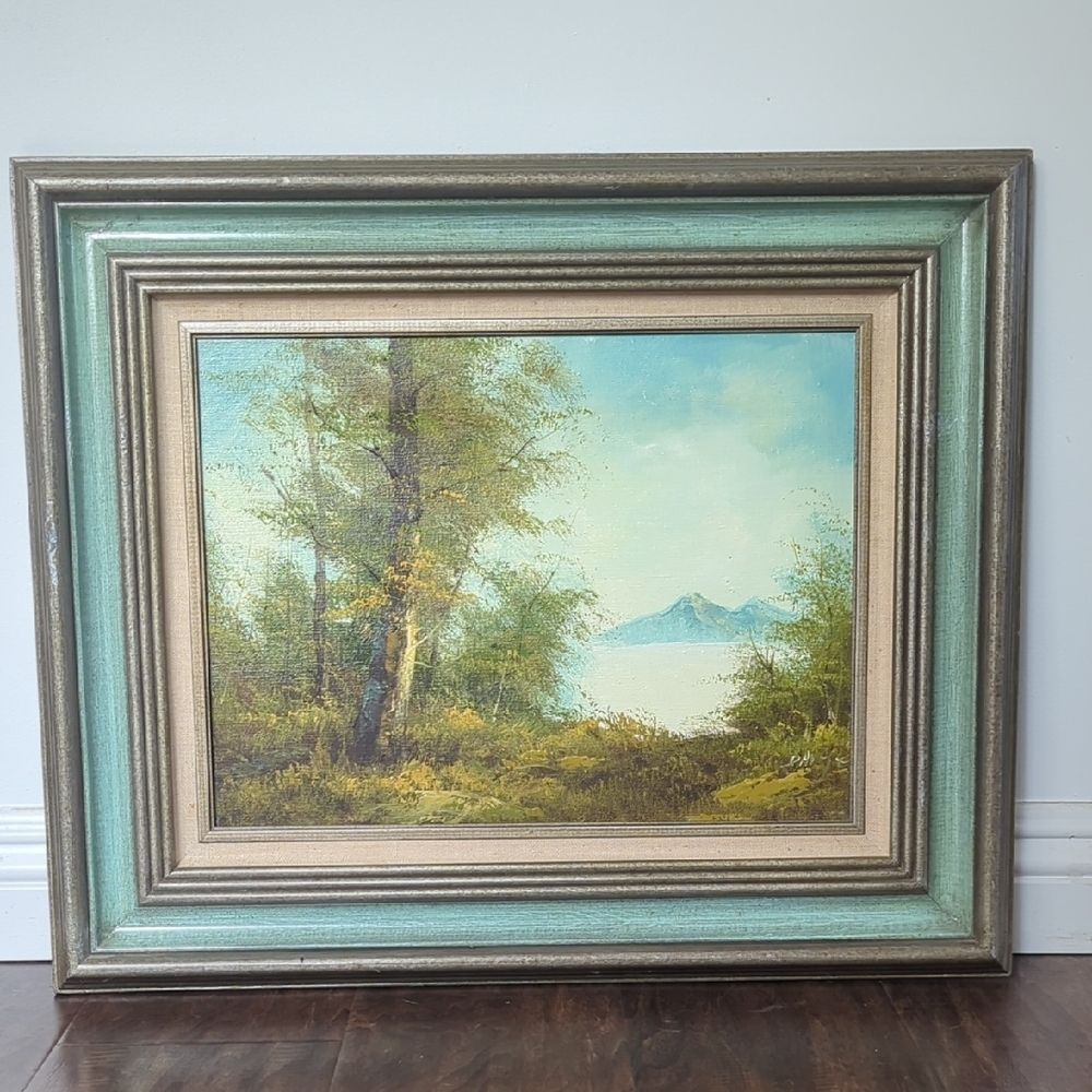 Vintage Framed Oil on Canvas Landscape Painting